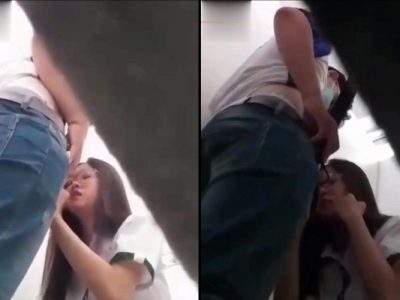 Cô bạn thân mặc đồng phục bú mút cho bạn trong wc